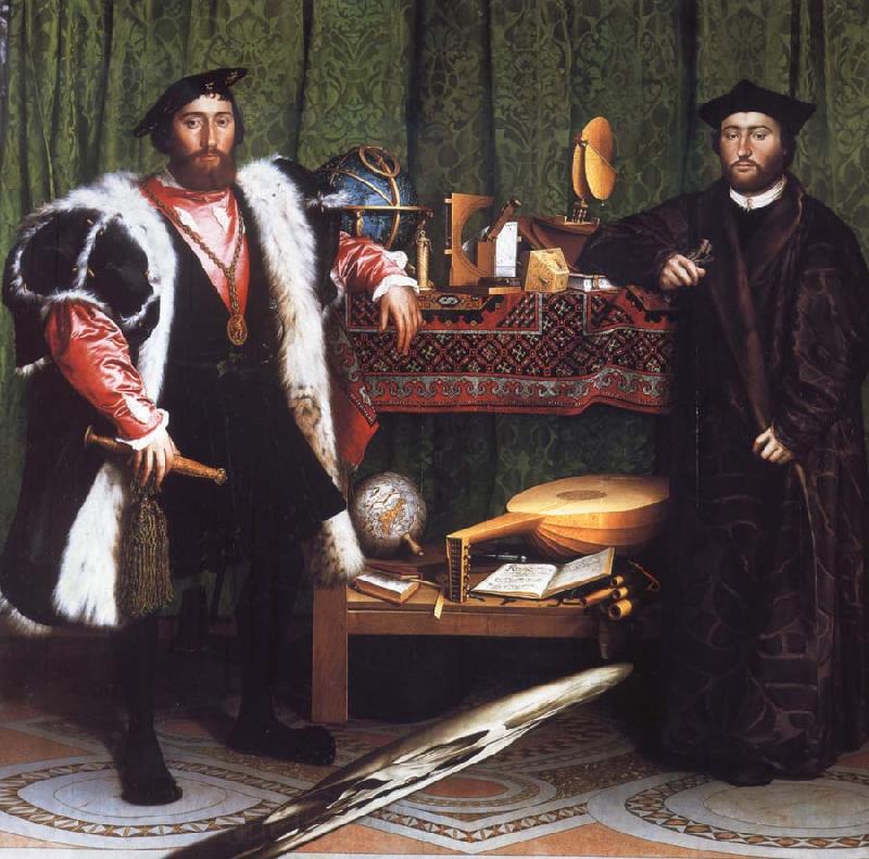 Hans holbein the younger Portrait of Jean de Dinteville and Georges de Selve Spain oil painting art